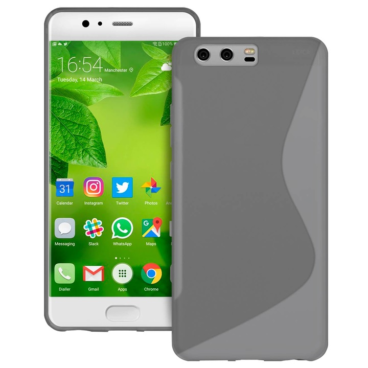 Husa de protectie pentru Huawei P10 Plus, United Case S-Line, TPU, Gri transparent