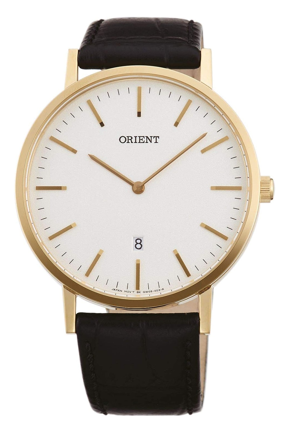 ORIENT Ceas quartz rotund, Negru/Alb/Auriu