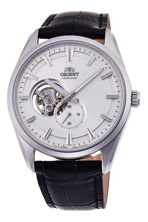 ORIENT, Автоматичен часовник с видим механизъм, Черен / Сребрист