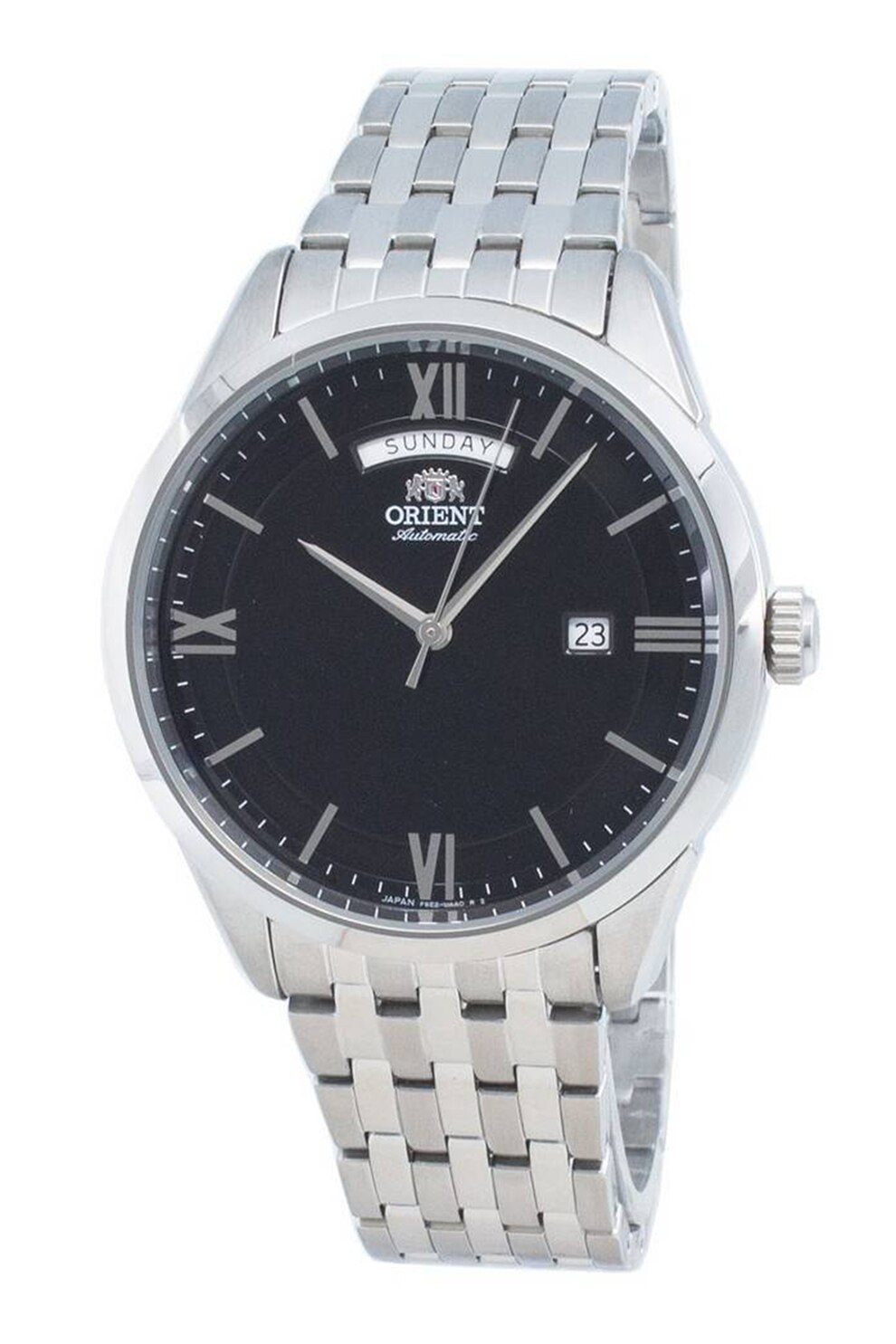 ORIENT, Ceas automatic cu bratara metalica, Argintiu/Negru
