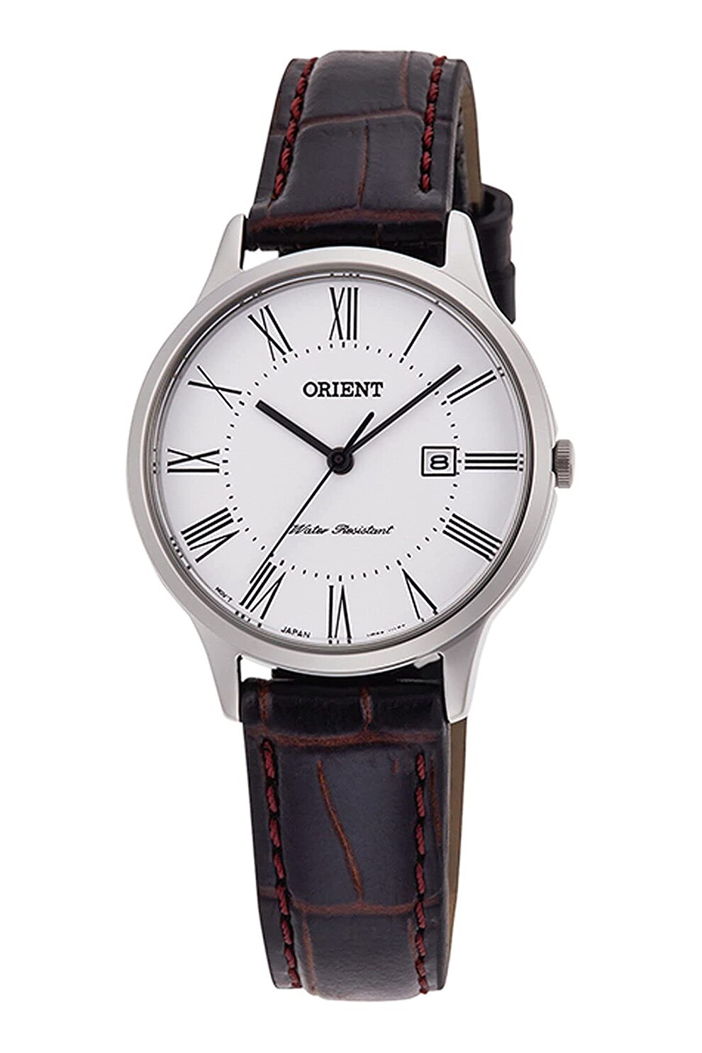 ORIENT, Ceas cu o curea de piele, Negru/Alb