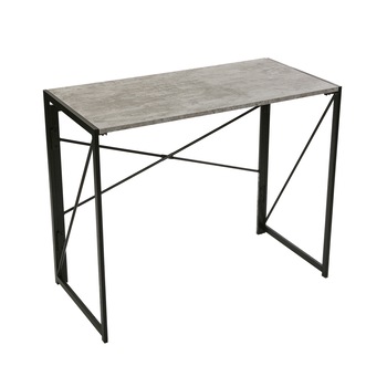 Birou pliabil, Versa, Jack, 90 x 45 x 74 cm, MDF, gri si negru Birou pliabil, Versa, Jack, 90 x 45 x 74 cm, MDF, gri si negru