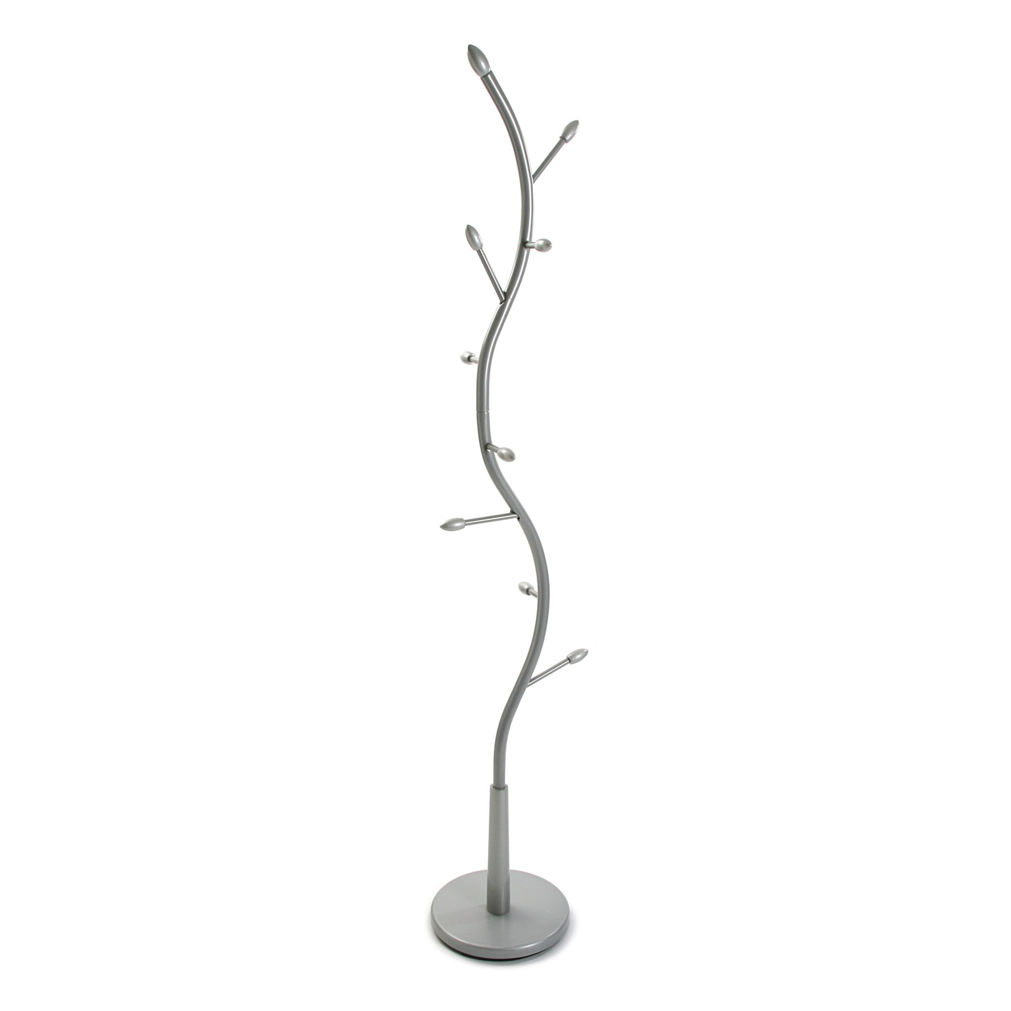 Cuier tip pom, Versa, Mira, 32 x 32 x 185 cm, metal, argintiu
