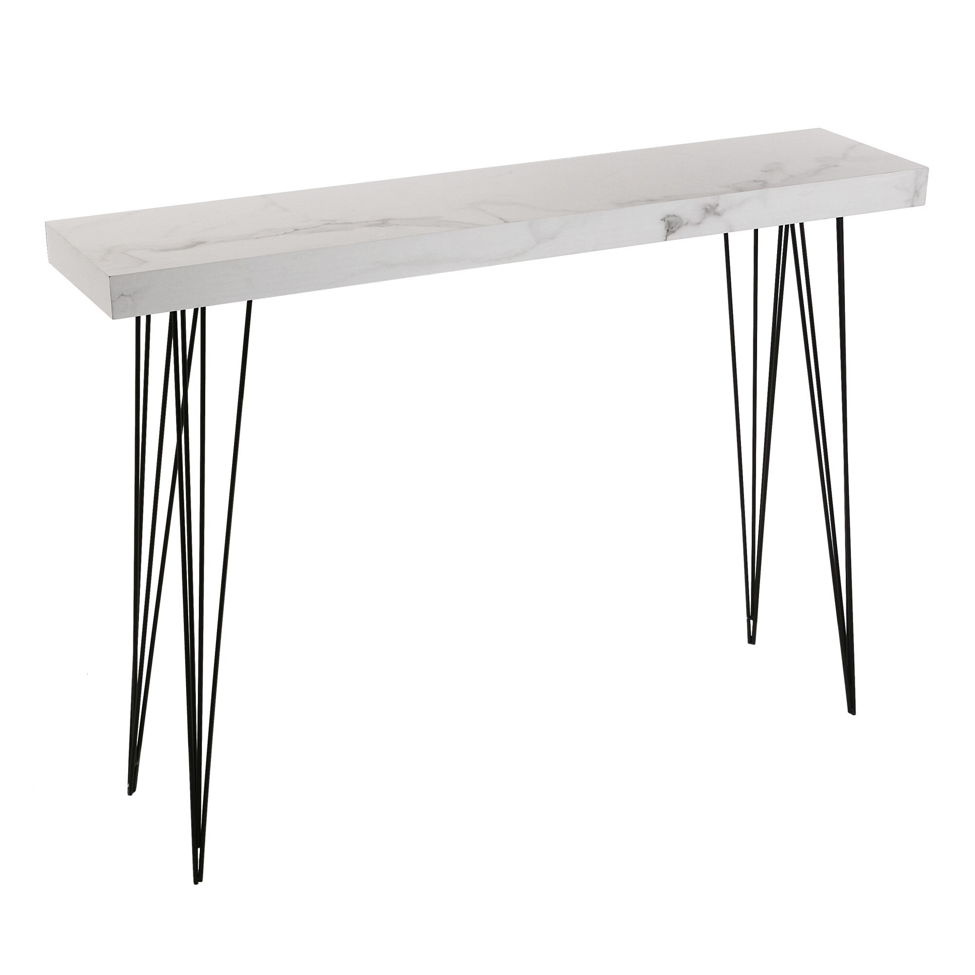 Consola, Versa, Dallas, 110 x 25 x 80 cm, MDF, alb si negru