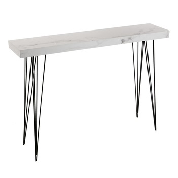 Consola, Versa, Dallas, 110 x 25 x 80 cm, MDF, alb si negru Consola, Versa, Dallas, 110 x 25 x 80 cm, MDF, alb si negru