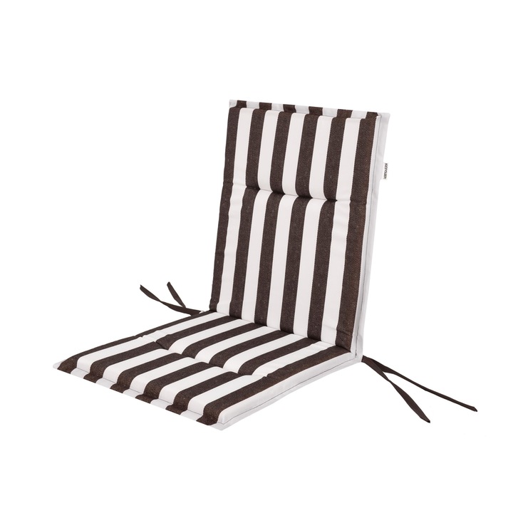 Възглавница за градински стол, Оксфорд, "Miami Prestige", Кафява, Бяла, 96x45x4 см, Hobbydog
