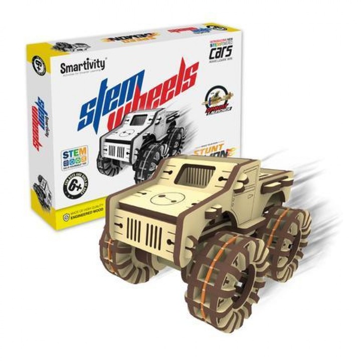 Masina de teren STUNT DEMON, din lemn, Smartivity