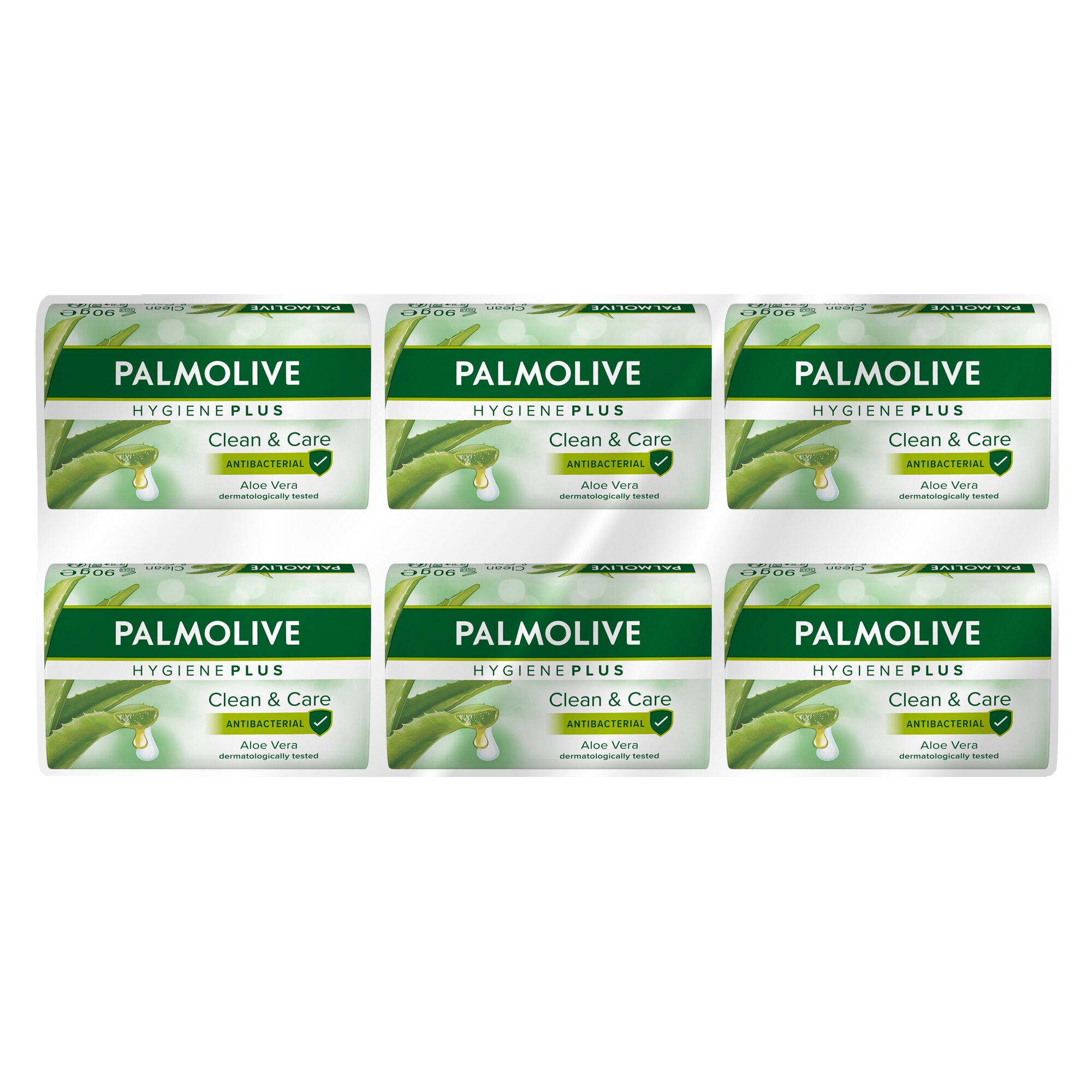 Pachet promo: 6 x Sapun solid Palmolive Hygiene Plus Aloe, 90 g