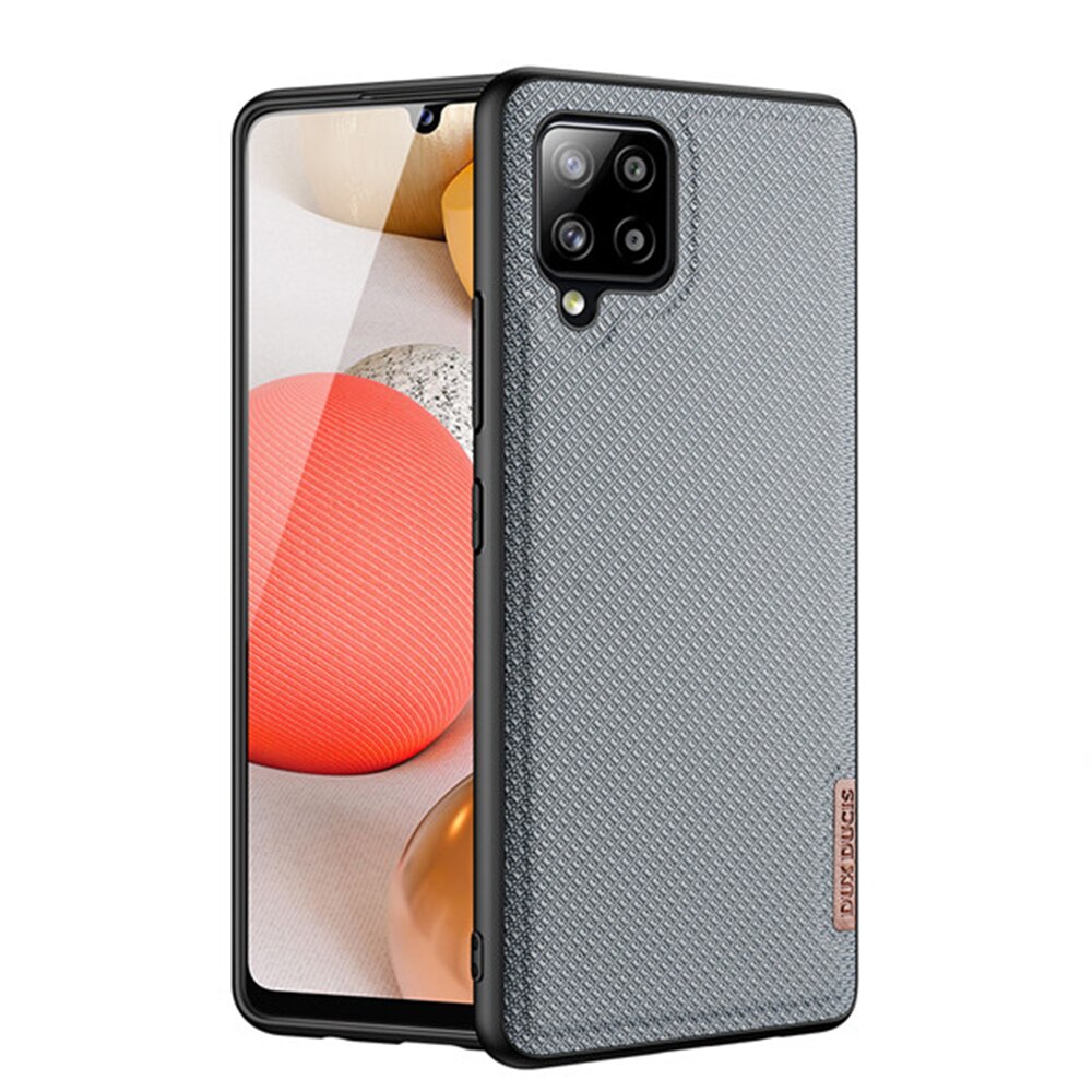 Husa DuxDucis Premium Woven Fabric TPU Frame Protect Slim pentru Samsung Galaxy A42 5G, Gri