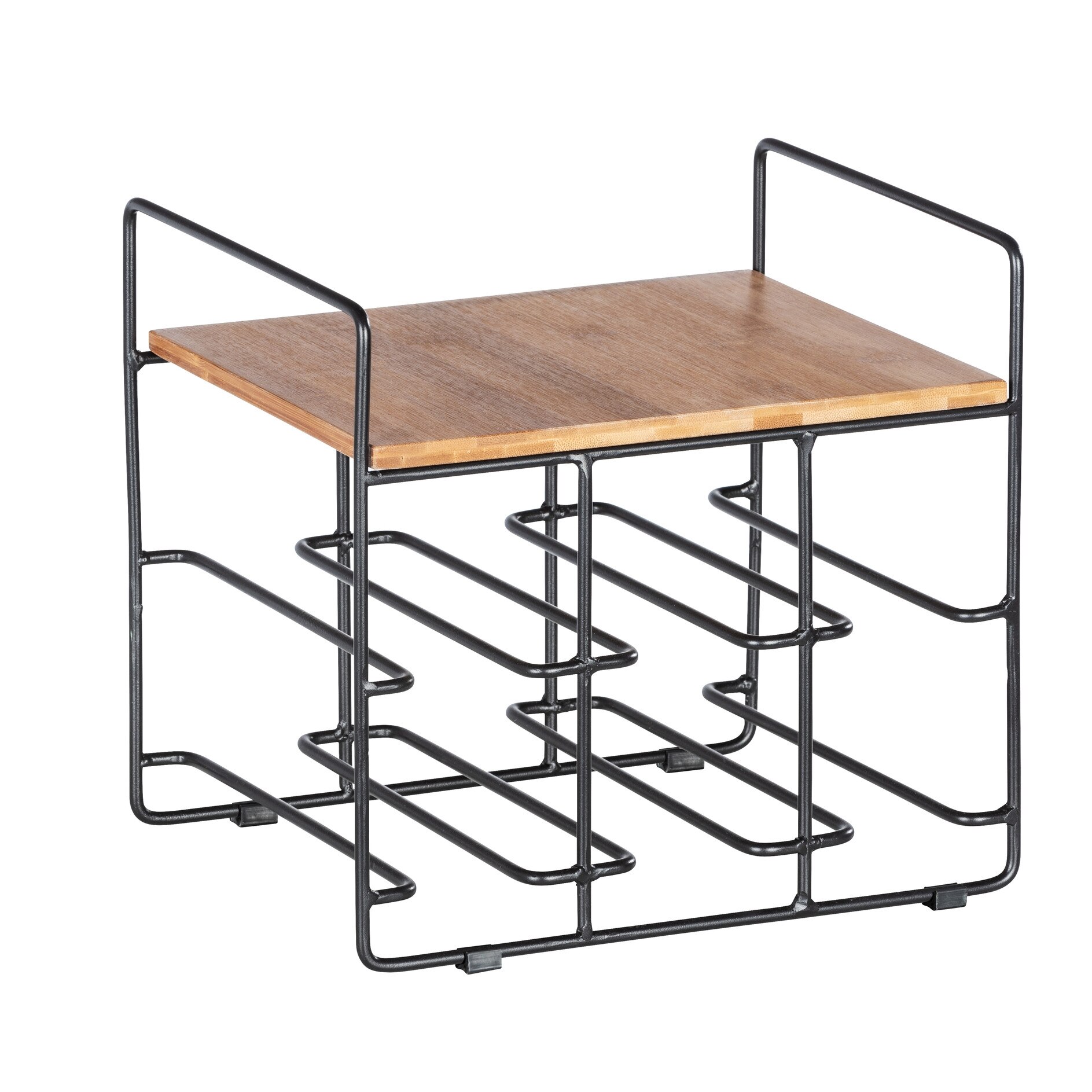 Suport 6 sticle vin, Loft, negru mat