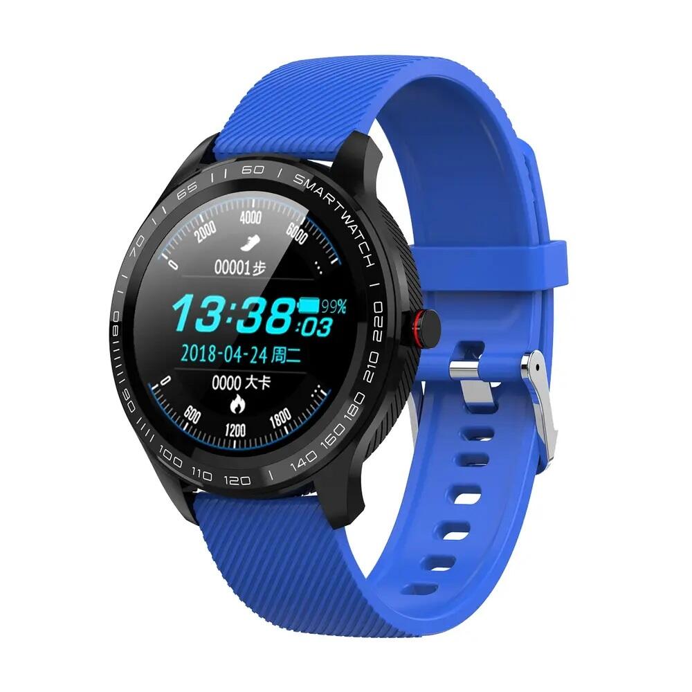 SmartWatch SMARTECH cu Bluetooth, monitorizarea ritmului cardiac, activitati fizice, notificari, functii Fitness S56 Albastru