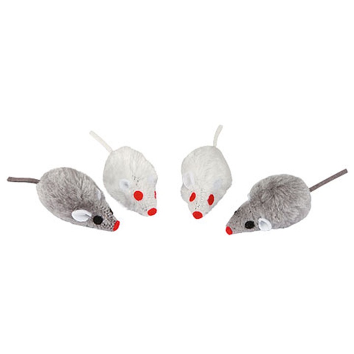 Játék macskáknak, egereknek csengővel, Kerbl Furry Mouse, 4 db x 5 cm