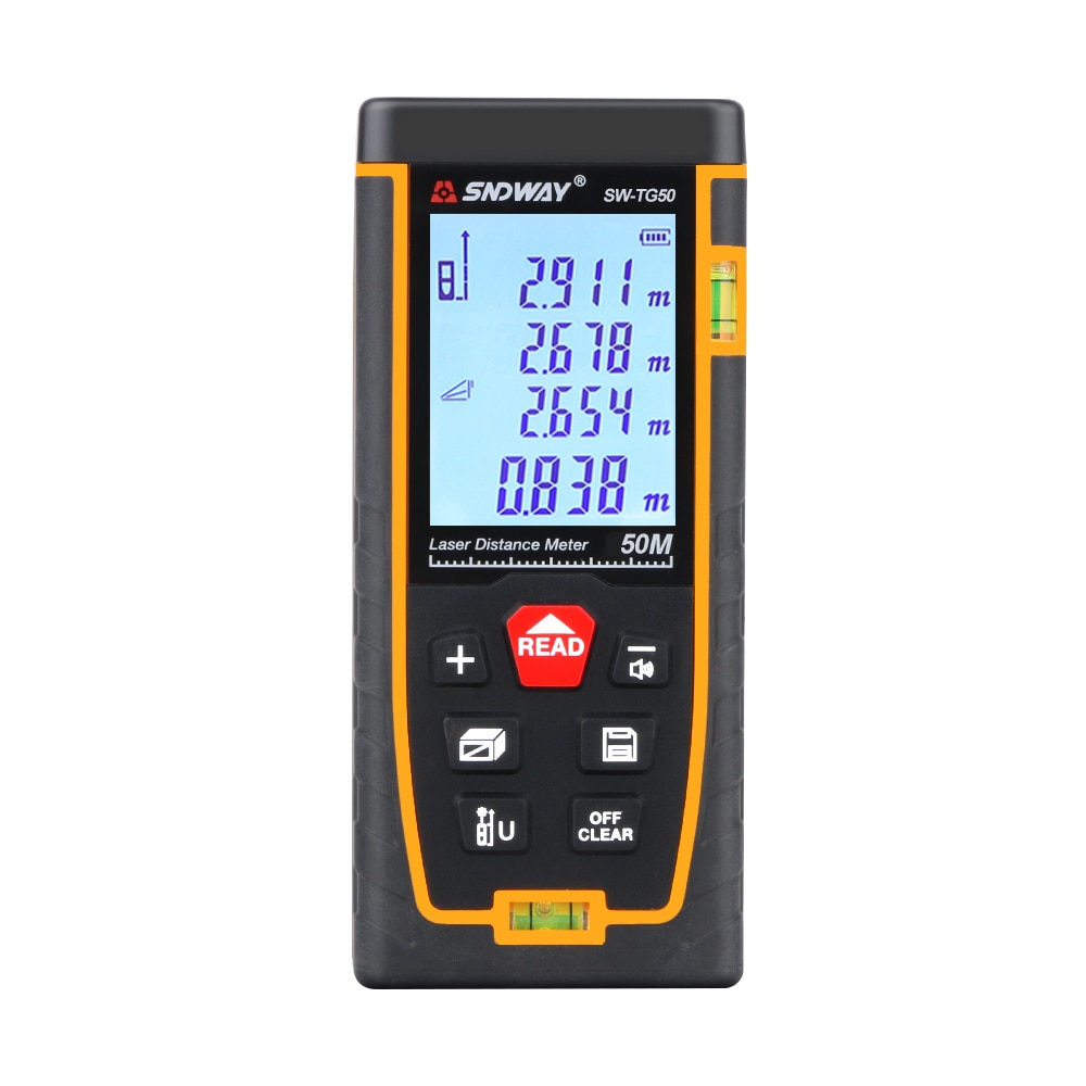 Telemetru SNDWAY TG50 functii multiple, 5 cm-40 m, distanta, aria, volum, pitagora, boloboc, toleranta 1,5mm