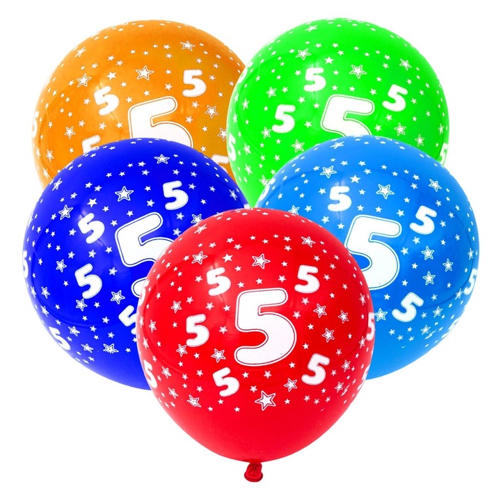 5 db színes lufi készlet 5. sz., Oroszlán, 30 cm