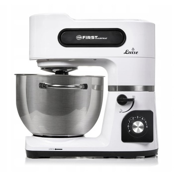 Mixer cu bol din otel First Austria FA-5259-4, 1500W, 6 L, 6 trepte+Pulse, Bol inox, Alb Mixer cu bol din otel First Austria FA-5259-4, 1500W, 6 L, 6 trepte+Pulse, Bol inox, Alb