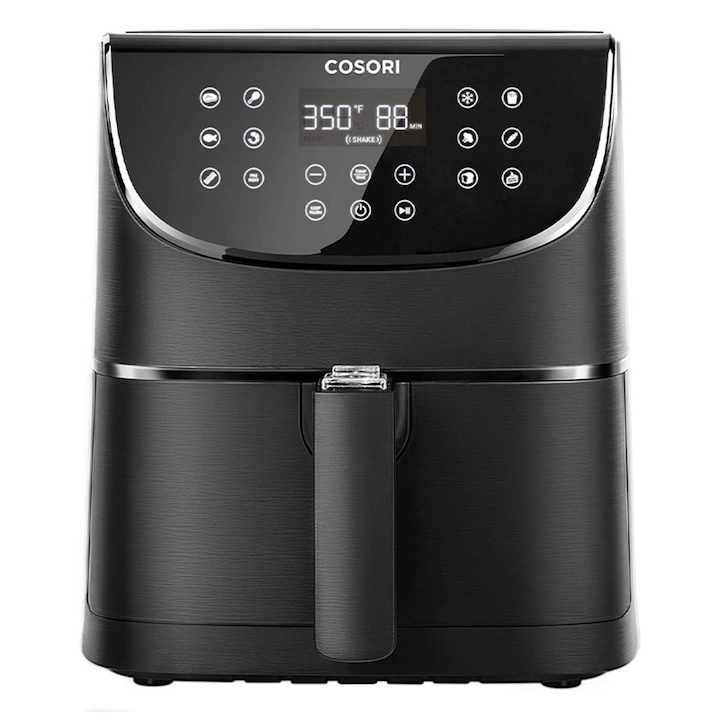 Cosori Air Fryer Forró légsütő, olajmentes, digitális kijelző, 11 előre beállított sütési funkció, 5,5 literes kapacitás, 1700W, fekete
