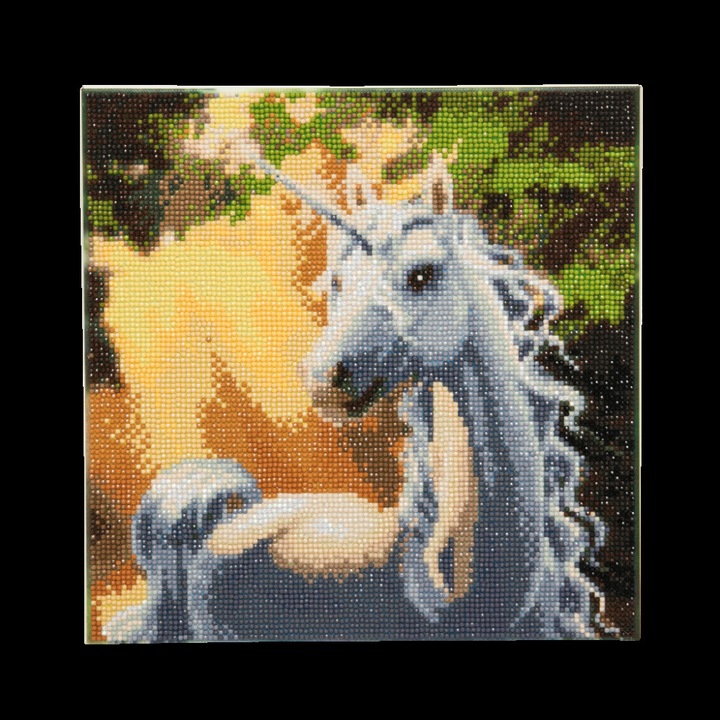 Set creativ tablou cu cristale, Sunshine Unicorn 30x30cm, Craft Buddy