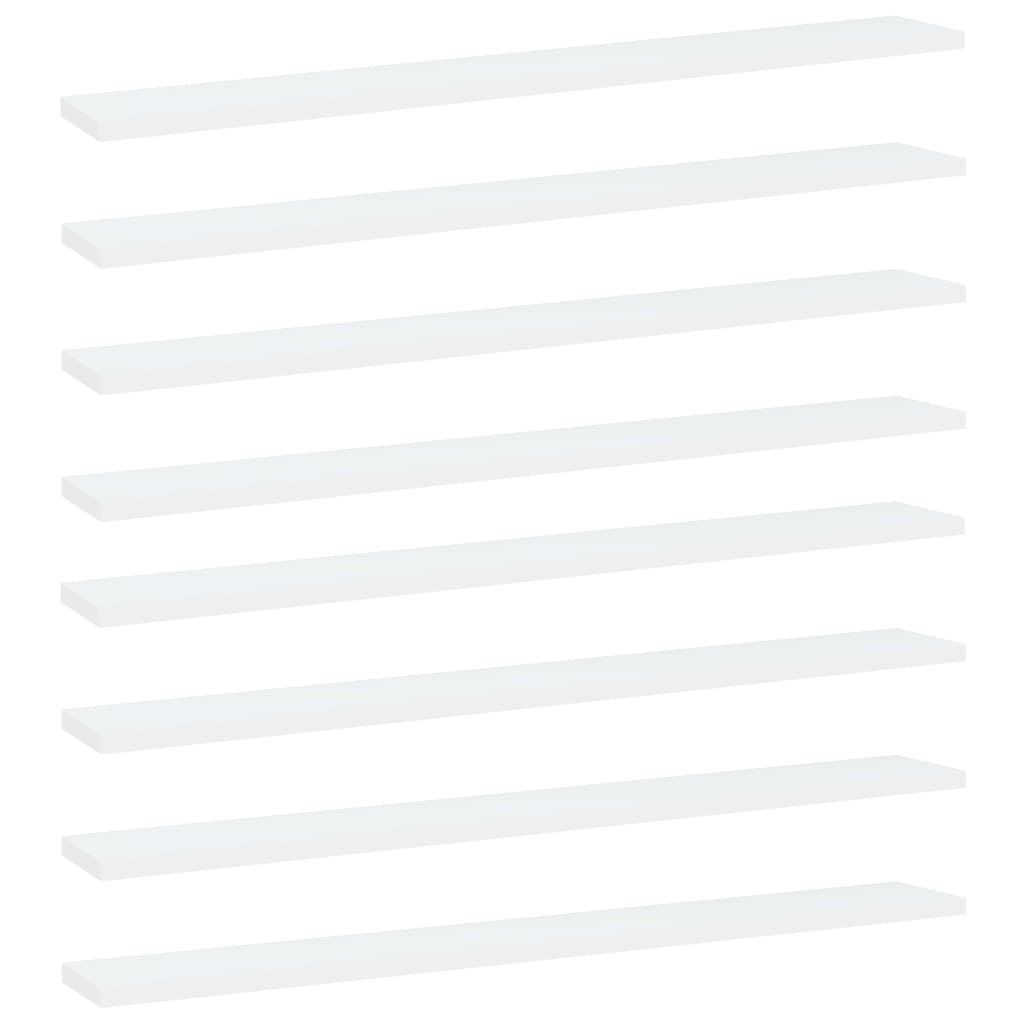 Set de 8 placi de biblioteca, vidaXL, PAL, 80 x 10 x 1.5 cm, Alb