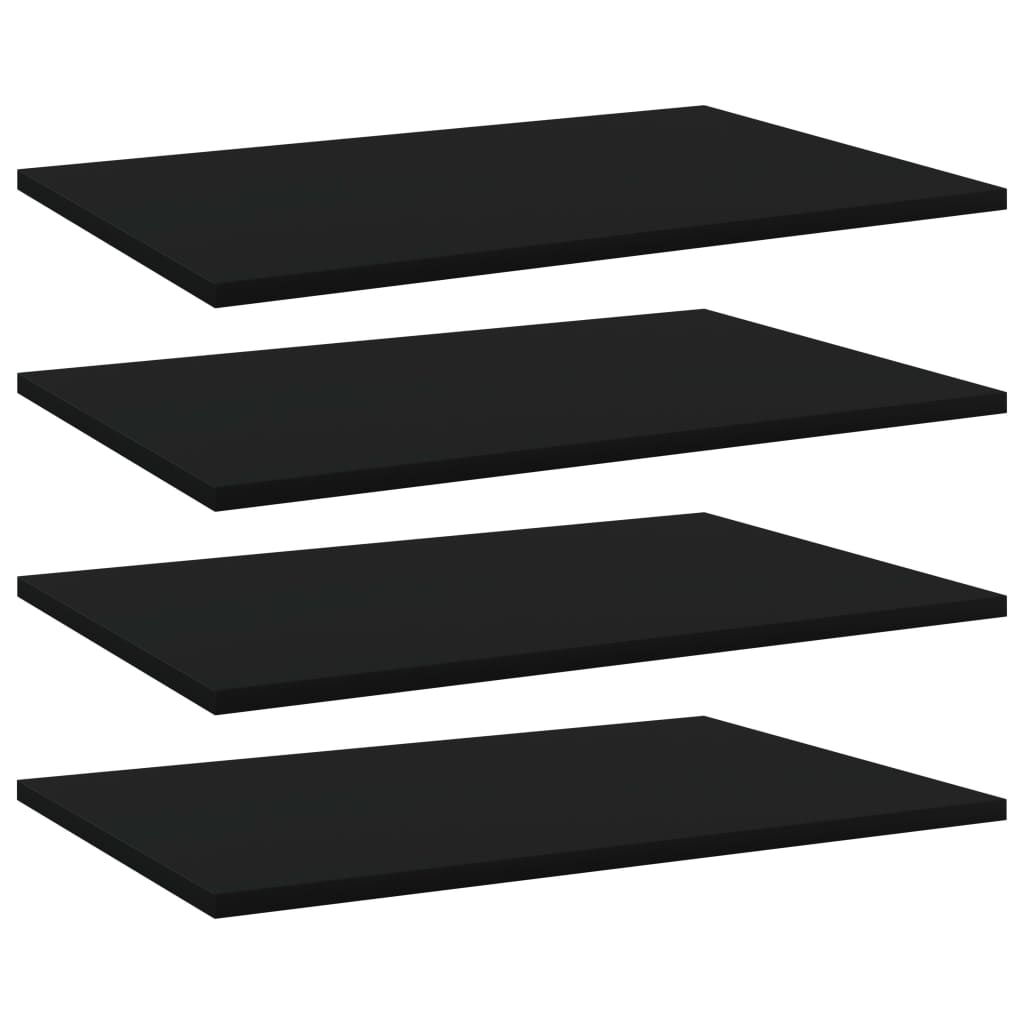 Set de 4 placi de biblioteca, vidaXL, PAL, 60 x 40 x 1.5 cm, Negru