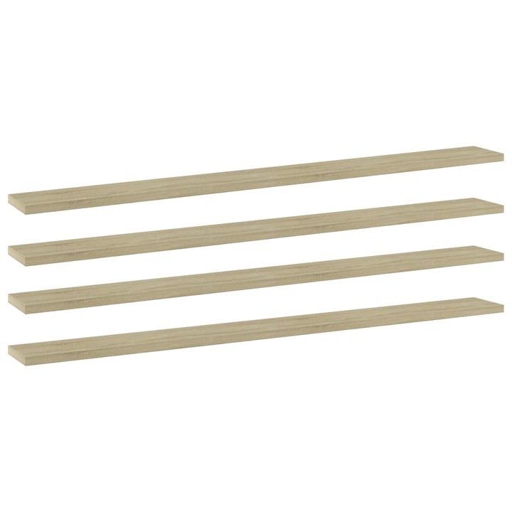 Set placibiblioteca vidaXL, 4 buc., stejar sonoma, 100 x 10 x 1,5 cm, PAL 4.4 kg
