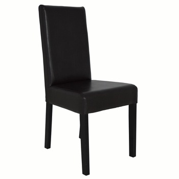 Scaun living, iMK®, fix, fara brate, cadru lemn negru, tapiterie imitatie de piele wenge, 46 x 50 x 98 cm Scaun living, iMK®, fix, fara brate, cadru lemn negru, tapiterie imitatie de piele wenge, 46 x 50 x 98 cm