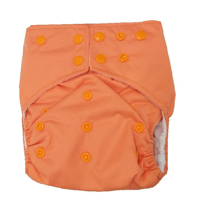 Scutec textil refolosibil Alvababy, din microfibra, cu elastic dublu - Orange