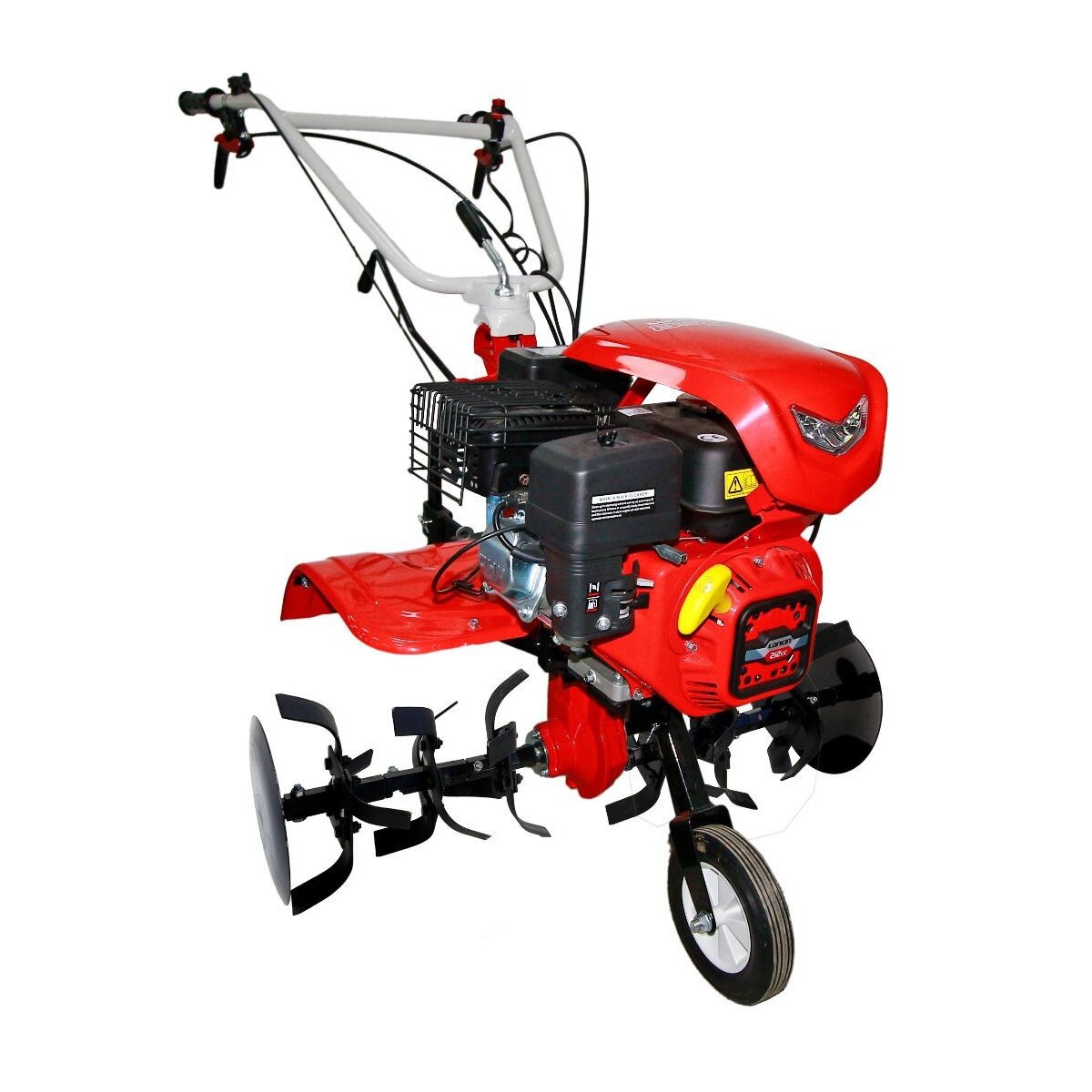 Motocultor LC850, 7 Cp, cu roti de cauciuc, plug, rarita, prasitoare si roti metalice, OMC