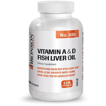 Vitamina A cu Vitamina D3, Bronson, 250 capsule Vitamina A cu Vitamina D3, Bronson, 250 capsule