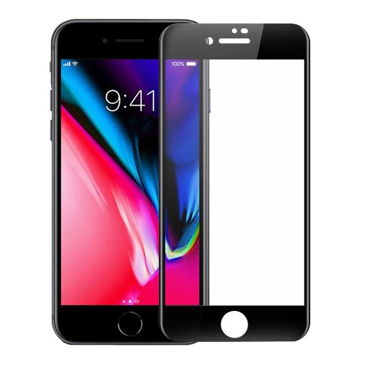 Folie sticla securizata compatibila cu Apple iPhone 8 Plus, 3D Negru, FULL SCREEN,Tempered Glass, Antisoc, Viceversa