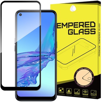 Folie sticla securizata pentru Oppo A53, NytroG Full Lipici, Black Folie sticla securizata pentru Oppo A53, NytroG Full Lipici, Black