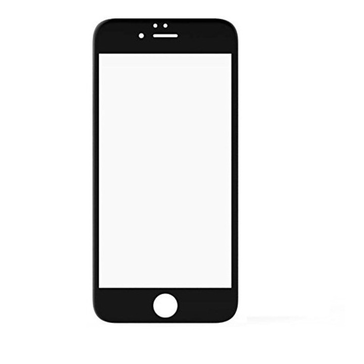 Стъклен протектор PlanetPhone, Съвместим с iPhone 6 Plus, Пълно покритие, Черен