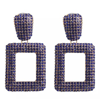 Cercei Geometric Eleganti Luxury Fashion Trends La Moda Albastru Stralucitoare fatetate WE031 Cercei Geometric Eleganti Luxury Fashion Trends La Moda Albastru Stralucitoare fatetate WE031