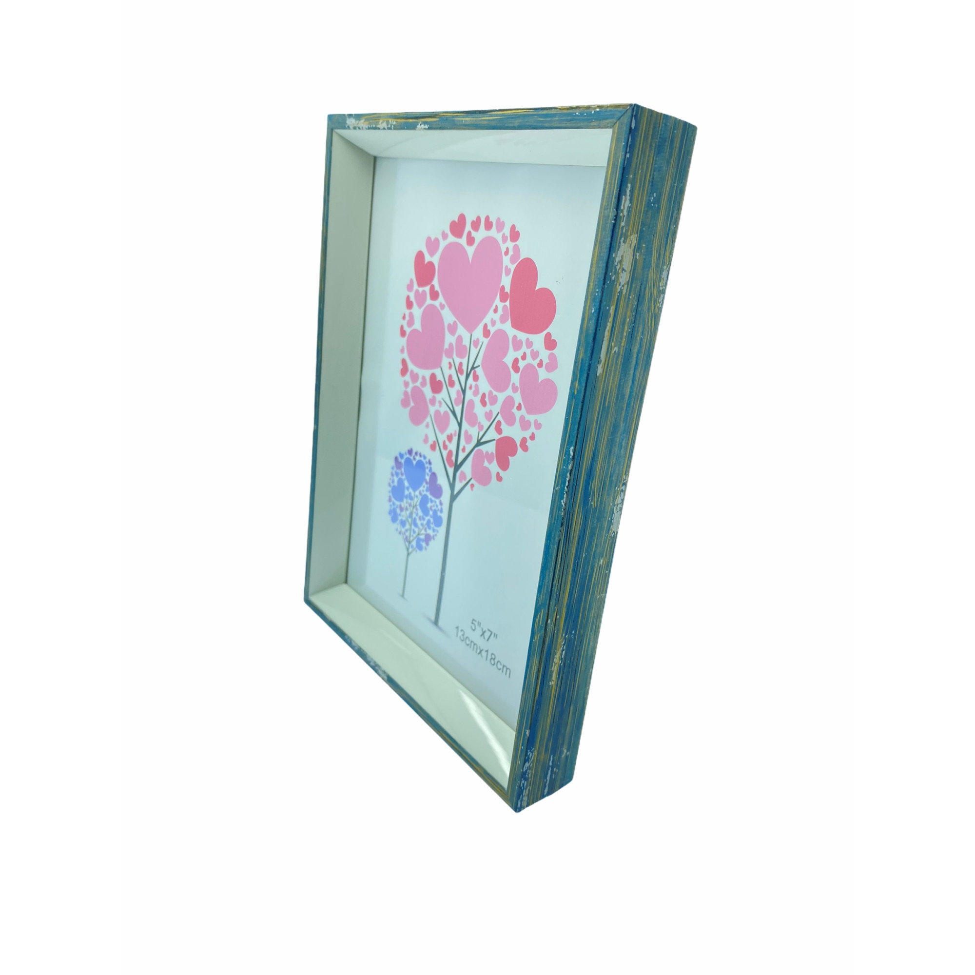 Rama foto lemn , Atelier, Albastru, 13x18cm