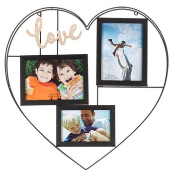 Rama foto metalica tip inima cu 3 poze, SG, 47 x 50 cm Rama foto metalica tip inima cu 3 poze, SG, 47 x 50 cm