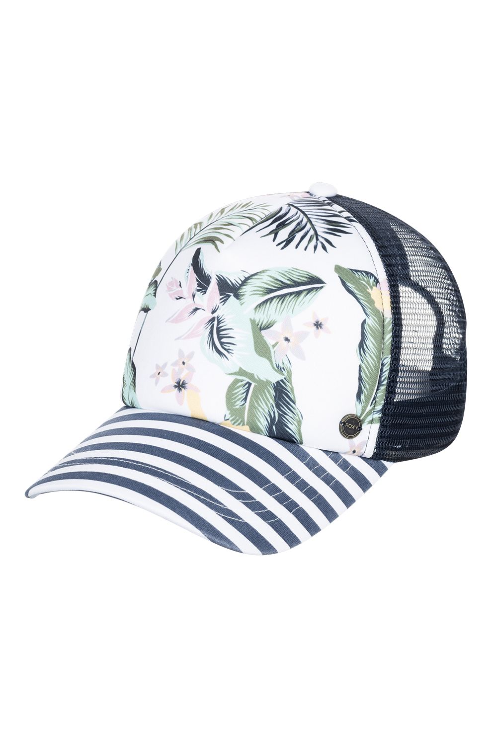 ROXY, Sapca trucker cu imprimeuri variate Beautiful Morning, Alb/bleumarin inchis/verde