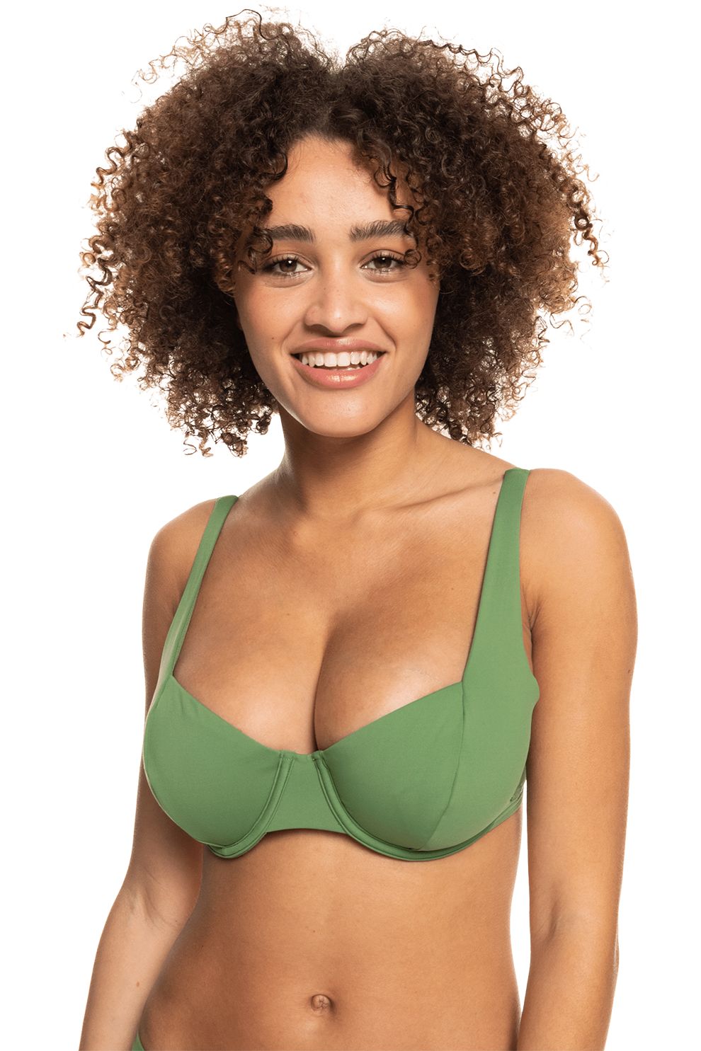 ROXY, Sutien de baie cu burete subtire, Verde feriga