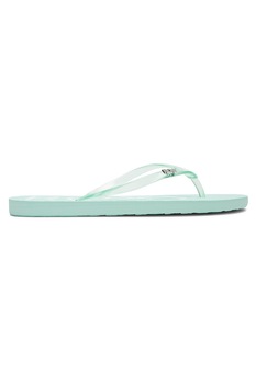 ROXY, Papuci flip-flop din material moale cu barete transparente Viva, Verde menta/Alb, 8.5 ROXY, Papuci flip-flop din material moale cu barete transparente Viva, Verde menta/Alb, 8.5
