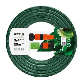 Set furtun gradina irigat cu armatura ECONOMIC Cellfast, 3/4 Set furtun gradina irigat cu armatura ECONOMIC Cellfast, 3/4