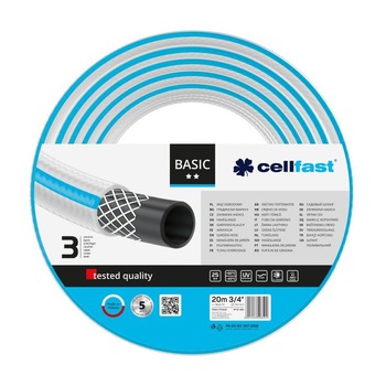 Furtun pentru gradina cu 3 straturi Cellfast BASIC, 3/4 Furtun pentru gradina cu 3 straturi Cellfast BASIC, 3/4