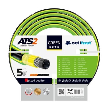 Furtun pentru gradina cu 5 straturi Cellfast GREEN, 3/4 Furtun pentru gradina cu 5 straturi Cellfast GREEN, 3/4