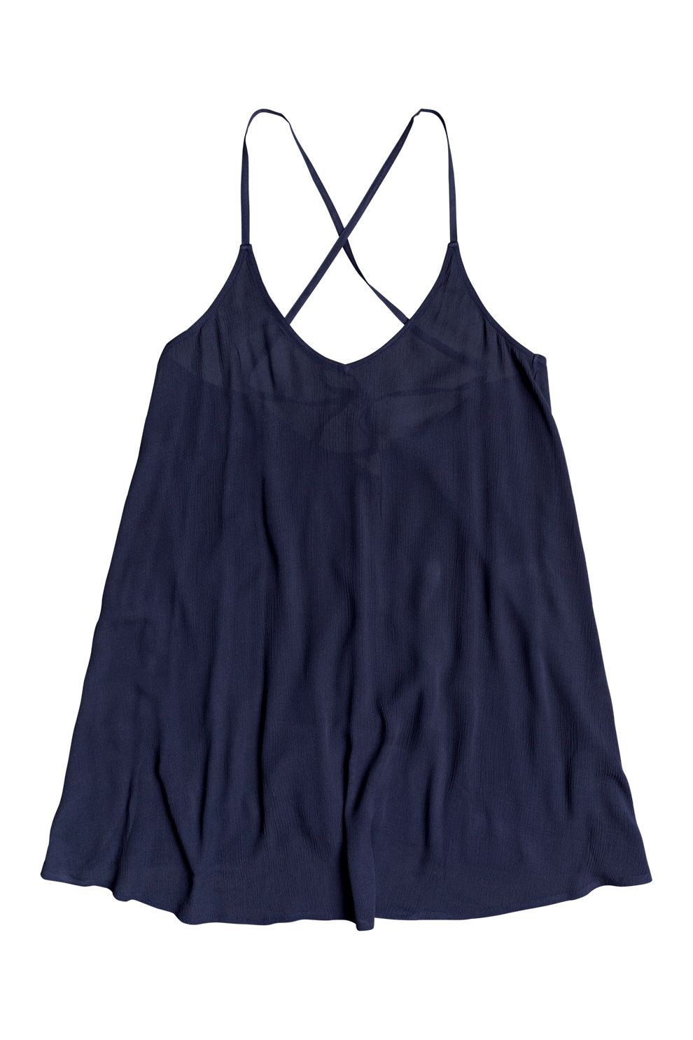 ROXY, Rochie semitransparenta de plaja cu bretele incrucisate, Bleumarin inchis