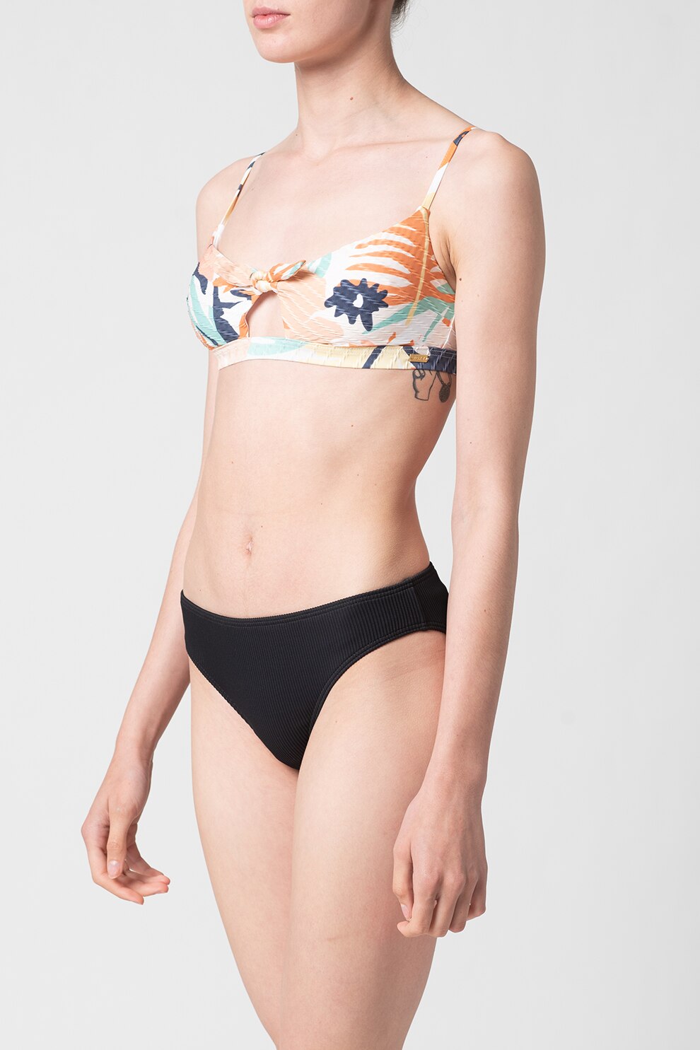 ROXY, Sutien de baie cu model tropical Sea, alb, roz piersica, bleumarin