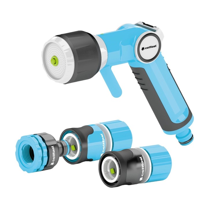 Set pistol multifunctional Cellfast ERGO, conectori 1/2 "- 5/8"