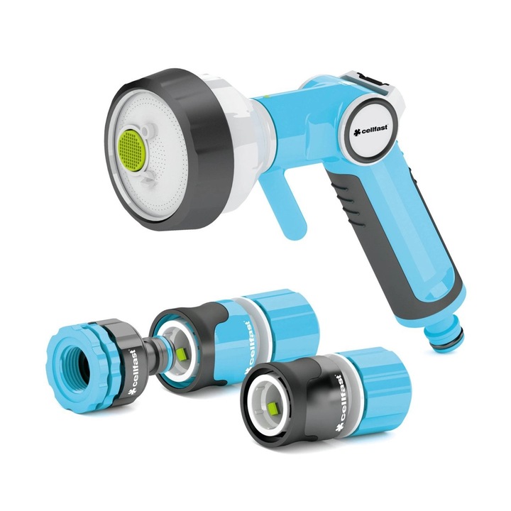 Set pistol cu 4 functii Cellfast ERGO, conectori 1/2 "- 5/8"