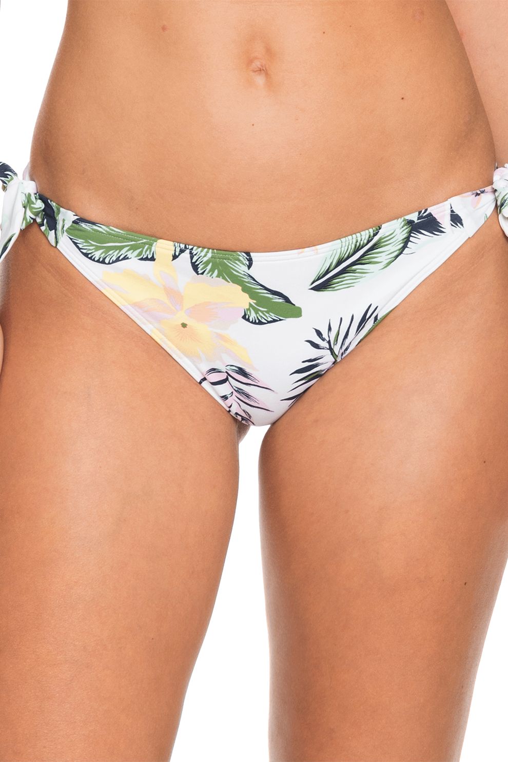ROXY, Slip brazilian cu imprimeu tropical Bloom, Alb/verde
