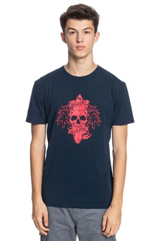 QUIKSILVER, Tricou din bumbac cu imprimeu Night Surfer, Bleumarin inchis/Rosu QUIKSILVER, Tricou din bumbac cu imprimeu Night Surfer, Bleumarin inchis/Rosu