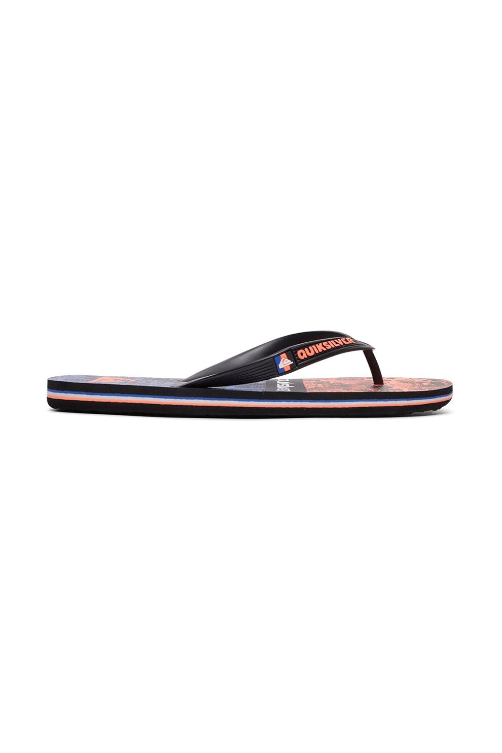 QUIKSILVER, Papuci flip-flop cu bareta texturata Molokai Vortex, Negru/Rosu/Albastru, 8