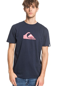 QUIKSILVER, Tricou cu decolteu la baza gatului si logo Comp, Bleumarin inchis, S QUIKSILVER, Tricou cu decolteu la baza gatului si logo Comp, Bleumarin inchis, S