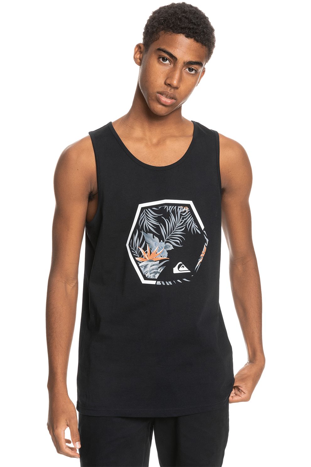 QUIKSILVER, Top cu imprimeu Fading Out, Negru, S