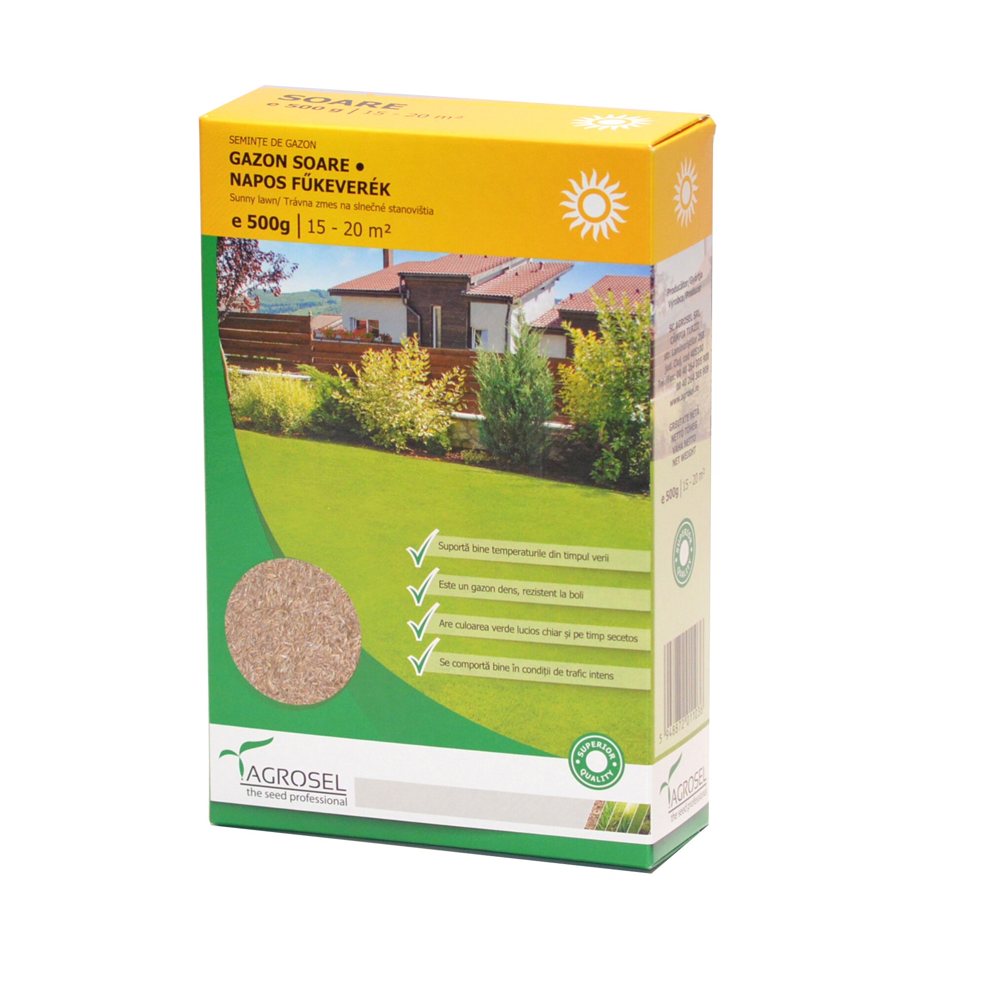 Seminte de Gazon Soare, Agrosel, 500 g